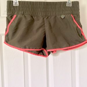 Chocolate Brown Swim Board Shorts w/Pink Trim XS